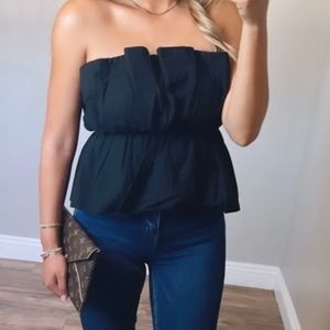 Cute strapless black top